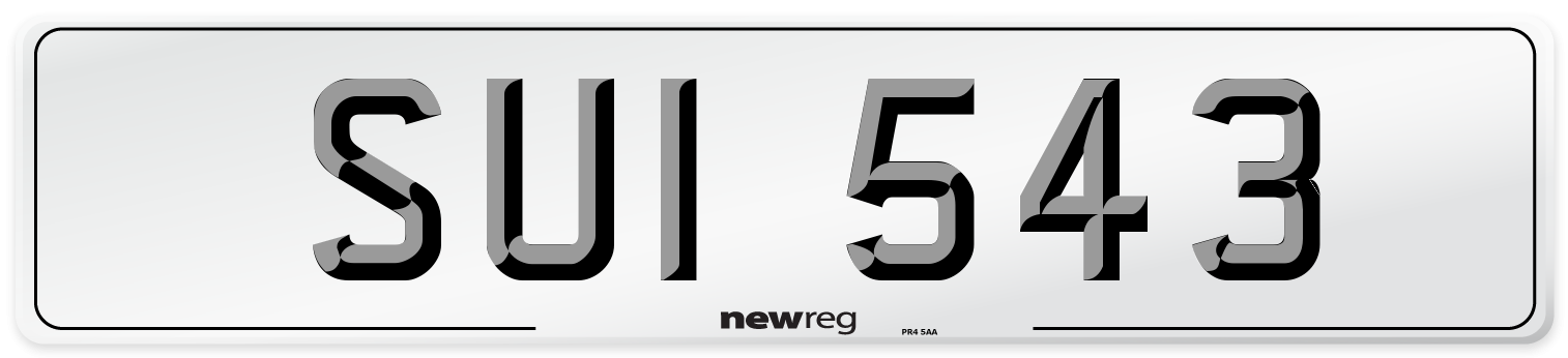 SUI 543 Number Plate from New Reg